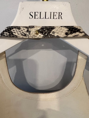 Salvatore Ferragamo Cream Lizard and Snake Lambskin Backless Top Size IT 40 (UK 8)