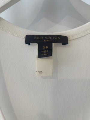 Louis Vuitton White Button Embellished Love Tank Top Size XS (UK 6)