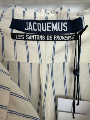 Jacquemus Blue Striped Wide-Leg High Waist Trousers Size FR 36 (UK 8)