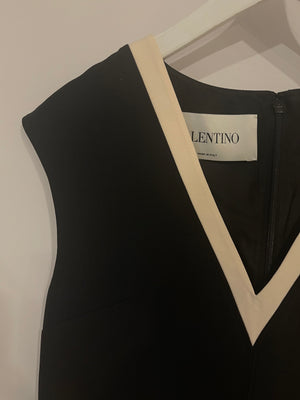 Valentino Black Sleeveless Mini Dress with White Collar Detail Size IT 40 (UK 8)