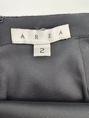 Area Black Mini Skirt With Crystal Scallop Detail Size US 2 (UK 6)