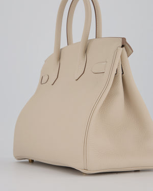 *RARE* Hermès Birkin 30 Retourne Bag in Craie Togo Leather with Gold Hardware