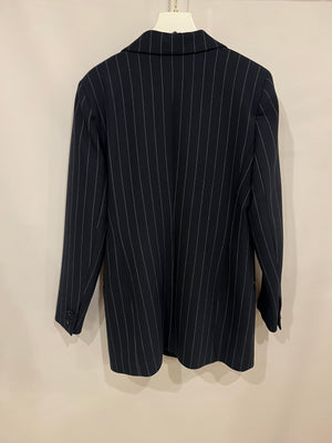Ganni Navy Striped Blazer Jacket Size FR 38 (UK 10)