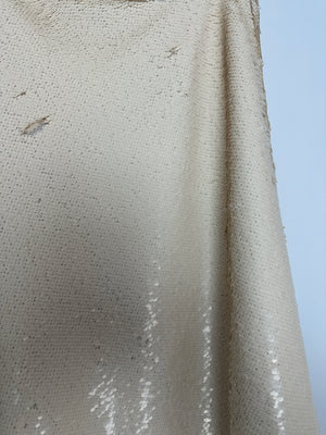 The Frankie Shop Gloria Cream Sequin One Shoulder Mini Dress Size XS (UK 6)
