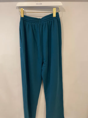 Balenciaga Unisex Petrol Blue Tracksuit Set with White Embroidered Logo Detail Size XS/S (UK6/8) RRP £1,250
