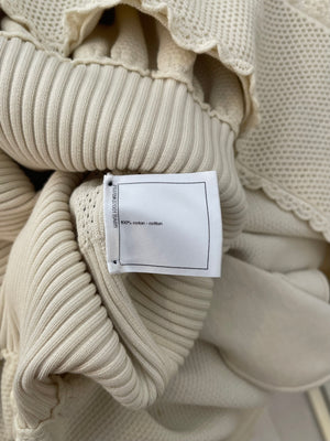 Chanel Cream Knit Sleeveless Mini Dress with Gold CC Logo Detail Size FR 38 (UK 10)