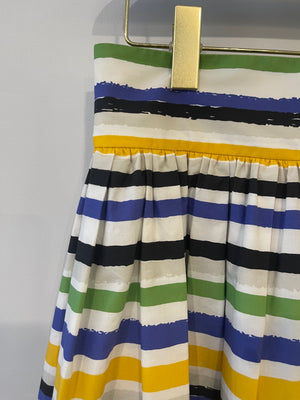 Dolce & Gabbana Multicolour Cotton Striped Midi Skirt Size IT 44 (UK 12)