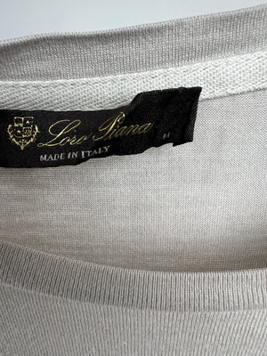 Loro Piana Grey Menswear Round Neck Short Sleeve T-Shirt IT 50 (UK 40)