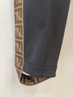 Fendi Black Ski Trousers with Brown FF Logo Detail Size IT 38 (UK 6) RRP £1,000