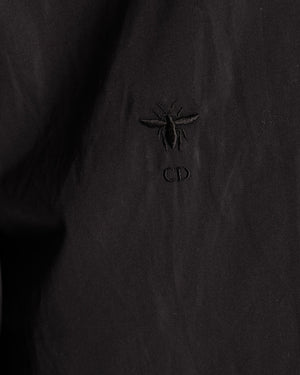 Christian Dior Black Cotton Poplin Asymmetric Shirt with CD Logo Detail Size FR 40 (UK 12) RRP £1,450