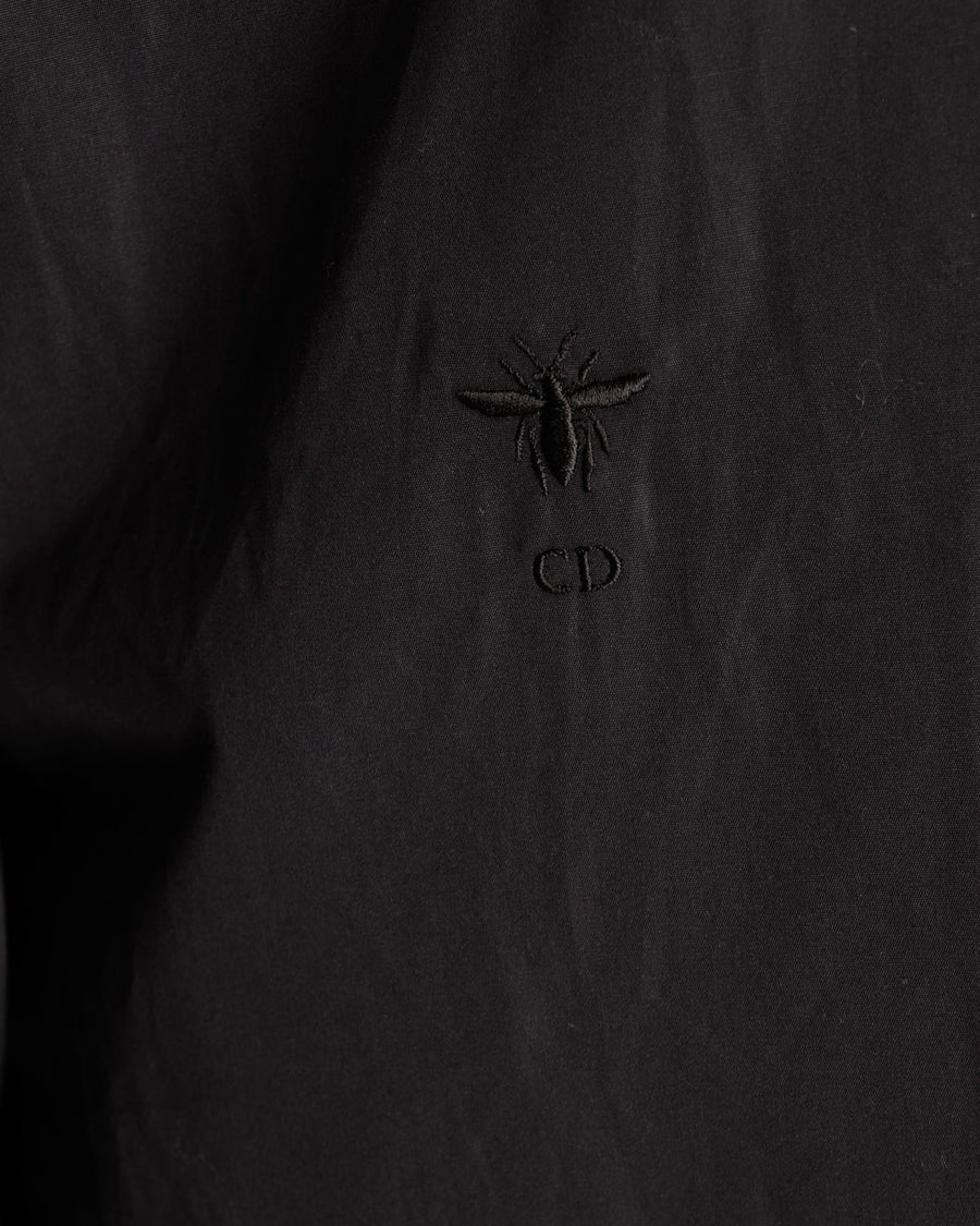 Christian Dior Black Cotton Poplin Asymmetric Shirt with CD Logo Detail Size FR 40 (UK 12) RRP £1,450