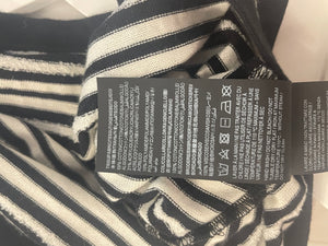 Saint Laurent Black and White Striped Sleeveless Cassandre Tank Top with Logo Detail Size XS (UK 6) RRP £445