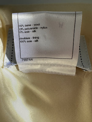 Chanel 10C Cream Short Sleeve Short Dress with Ruffle Detail Size FR 36 (UK 8)