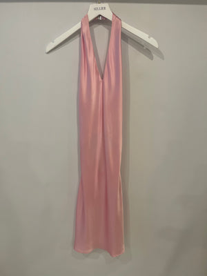 Natalie Rolt Pink Silk Mini Dress with Open Back Detail Size US 0 (UK 4)