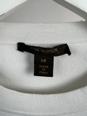 Louis Vuitton Menswear White Long-Sleeve Top Black Stripe Detail Size M (UK 38)