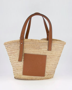 Loewe Natural and Brown Leather Straw Basket Bag