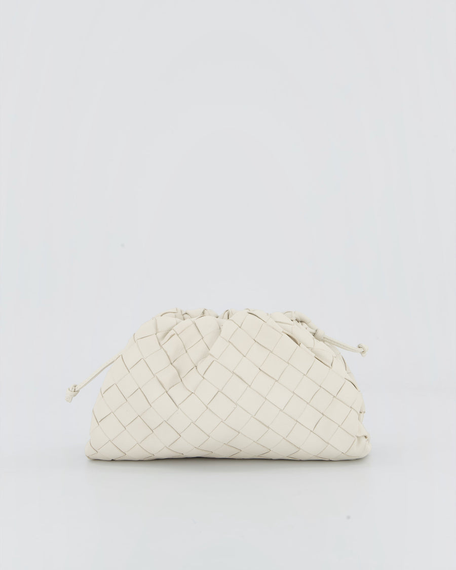 Bottega Veneta Off White Mini Intrecciato The Pouch Bag