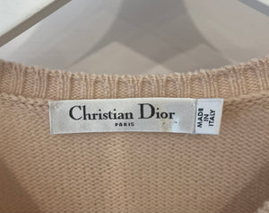 Christian Dior Beige Cashmere La Licorne Embellished Jumper Size M (UK 10)