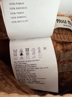 Miu Miu Brown Micro Skirt with Pockets and Logo Details Size IT 40 (UK 8) RRP £890