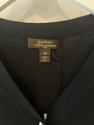 Louis Vuitton x Yayoi Kusama Black Wool Cardigan with Polka Dot Button Details Size XS (UK 6)