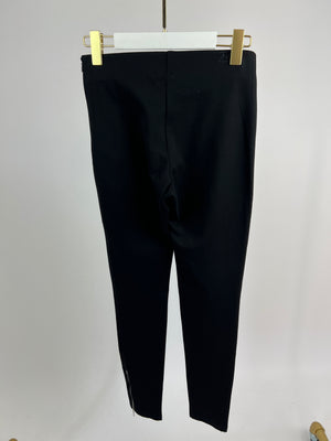 Ermanno Scervino Black High-Rise Leggings with Logo and Zip Detail 38 (UK 6)