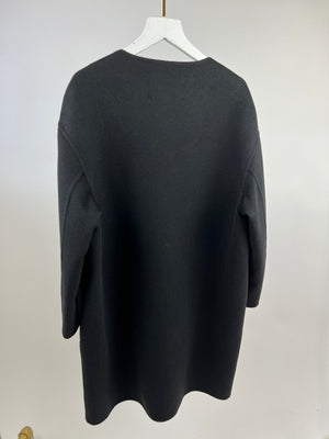 Prada Black Round Neck Long Sleeve Coat IT 42 (UK 10)