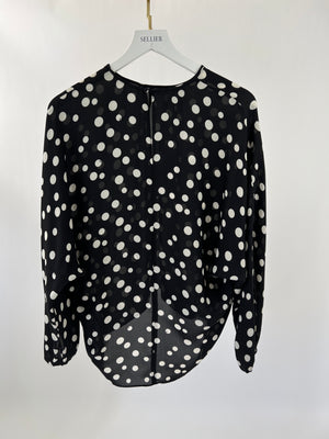 Carolina Herrera Black and White Polka Dot Blouse Shirt IT 44 (UK 12)