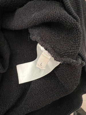 ⁠Celine Black Hooded Jumper with White Logo Detail Size L (UK 12)