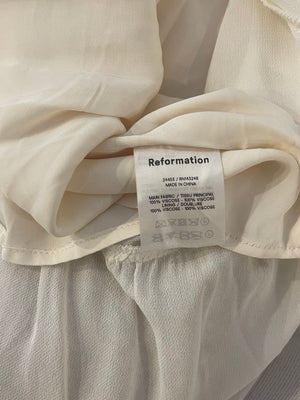 Reformation White Midi Dress with Tie Straps Size US 2 (UK 6)