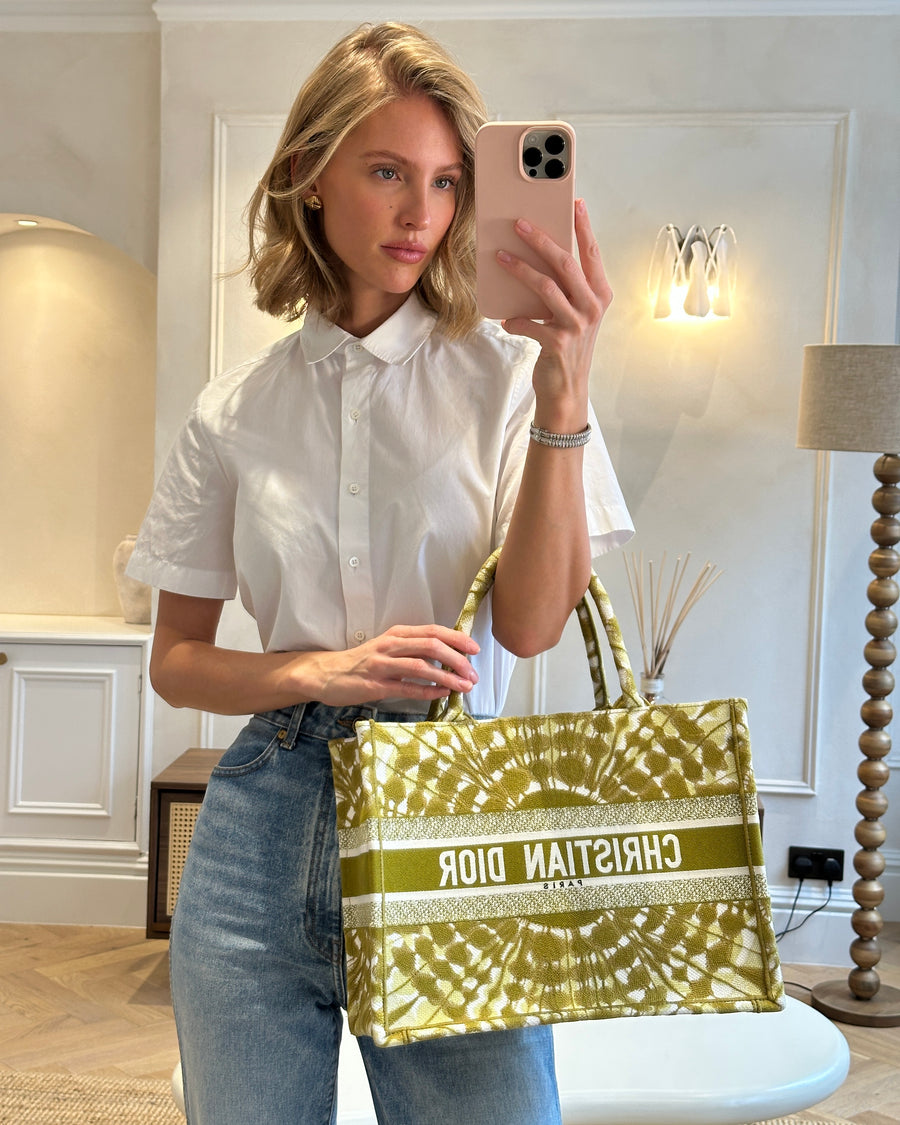 Christian Dior Khaki Green Tye Dye Medium Book Tote RRP £2500