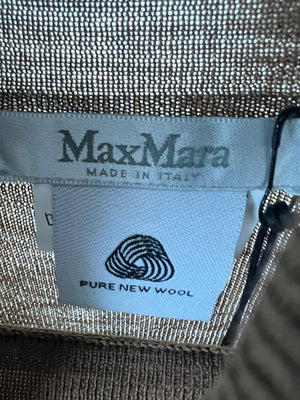 Max Mara Brown Turtle Neck Wool Jumper Detail IT 40 (UK 8)