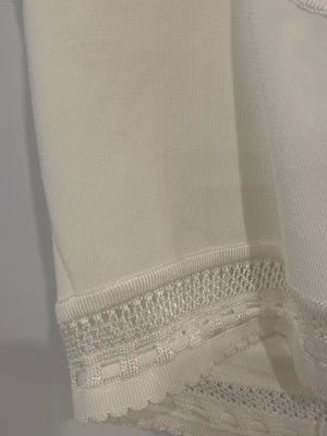 Alaïa White Short Sleeved Top with Knitted Detail Size FR 38 (UK 10)