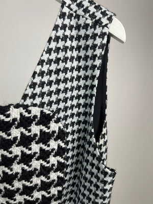 Christian Dior Black & White Sleeveless Houndstooth Top  FR 42 (UK 14)