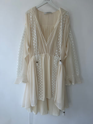 Philosophy Di Lorenzo Serafini Cover Up Dress With Hood & Lace Detail IT 38 (UK 6-8)