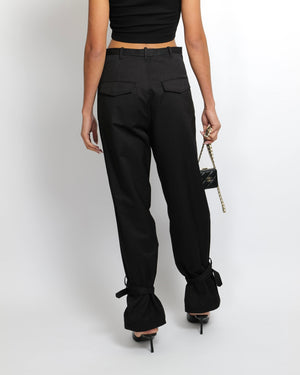 Dion Lee Black Cargo Trousers with Buckle Details Size S (UK 8) RRP £490