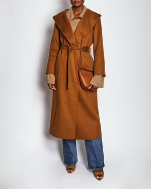 The Row Brown Hooded Wrap Coat with Pocket Detail Size S (UK 8)