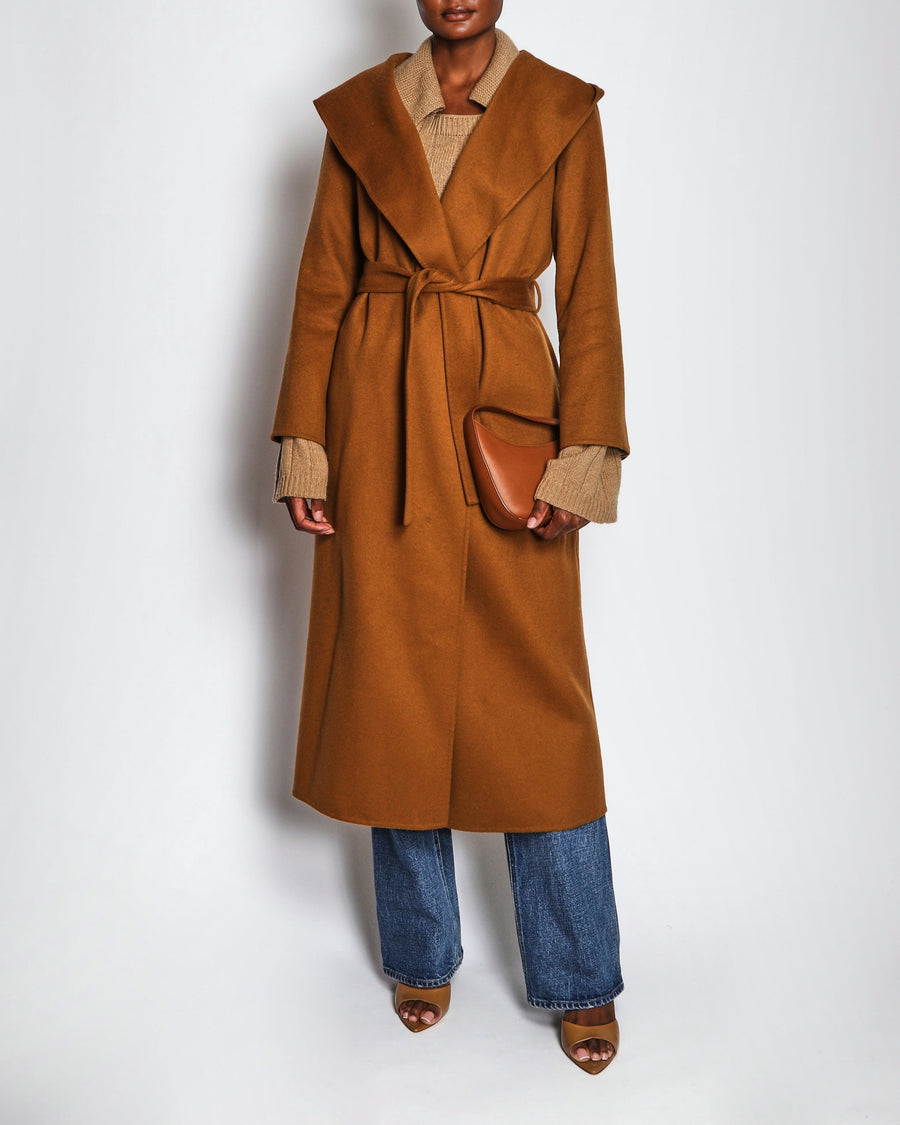 The Row Brown Hooded Wrap Coat with Pocket Detail Size S (UK 8)
