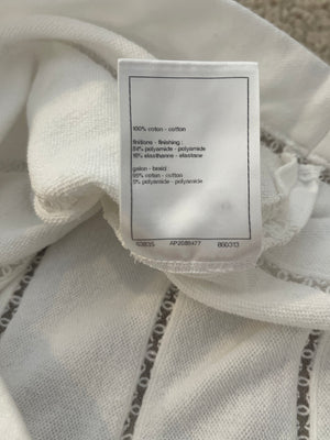 Chanel White Blouse with CC Logo Embroideries Size FR 34 (UK 6)