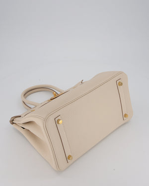 *RARE* Hermès Birkin 30 Retourne Bag in Craie Togo Leather with Gold Hardware