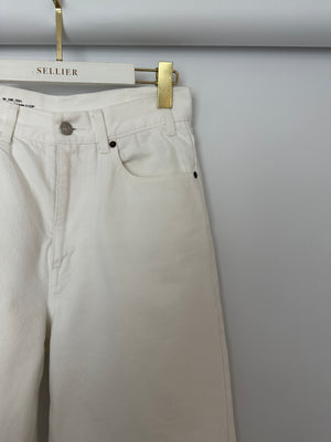 Celine White Wash Denim Straight Jeans Size 29 (UK 12)