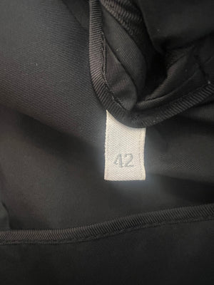 Miu Miu Black Belted Trench Coat with Marble Effect Buttons Detail Size IT 42 (UK 10)