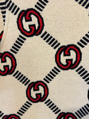 Gucci Beige, Black and Red Reversible GG Monogram Reversible Mini Dress Size S (UK 8)