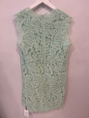 Ermanno Scervino Turquoise Blue Sleeveless Lace Mini Dress Size IT 40 (UK 8)