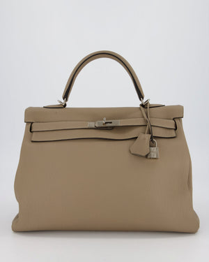 Hermès Kelly 35 Retourne Bag in Gris Tourterelle Togo Leather with Palladium Hardware
