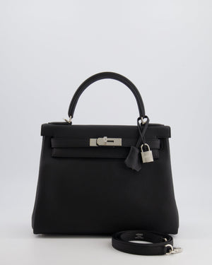 Hermès Kelly 28 Retourne Bag in Noir Togo Leather with Palladium Hardware