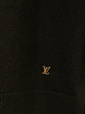 Louis Vuitton Navy and Black Cashmere High-Neck Jumper with Logo Detail Size S (UK 8)