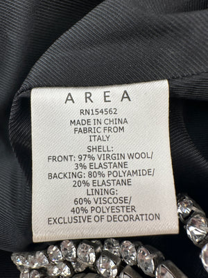 Area Black Mini Skirt With Crystal Scallop Detail Size US 2 (UK 6)