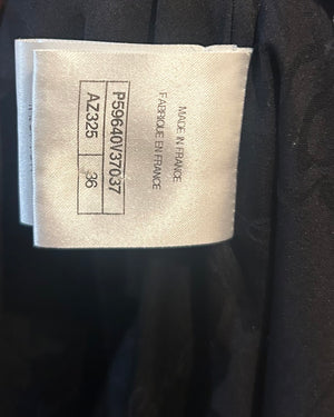 Chanel Navy Wool Long Sleeve Jacket with White and Red Trim, Double Pocket Detail and Ruthenium Logo Buttons Size FR 36 (UK 8)