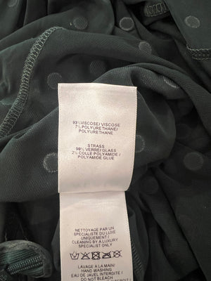 Alaia Dark Green Draped Maxi Dress with Silver Embellishments Size FR 36 (UK 8) RRP £2,900