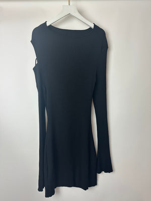 Mach and Mach Black Full Sleeve Chest Cut Out Bow Detail Short Dress Size (UK 12)